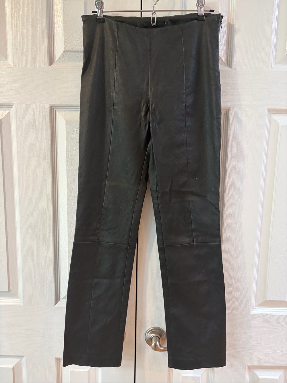 Jarbo Black Leather Back Slit Pants Size 36 (S)